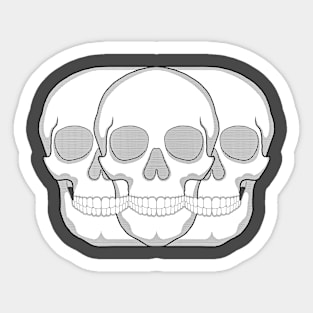 Triple Skull Sticker